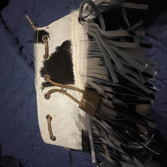 Myra Bag - perfectly sized COWHIDE, FRINGED- NWOT - Picture 2 of 4
